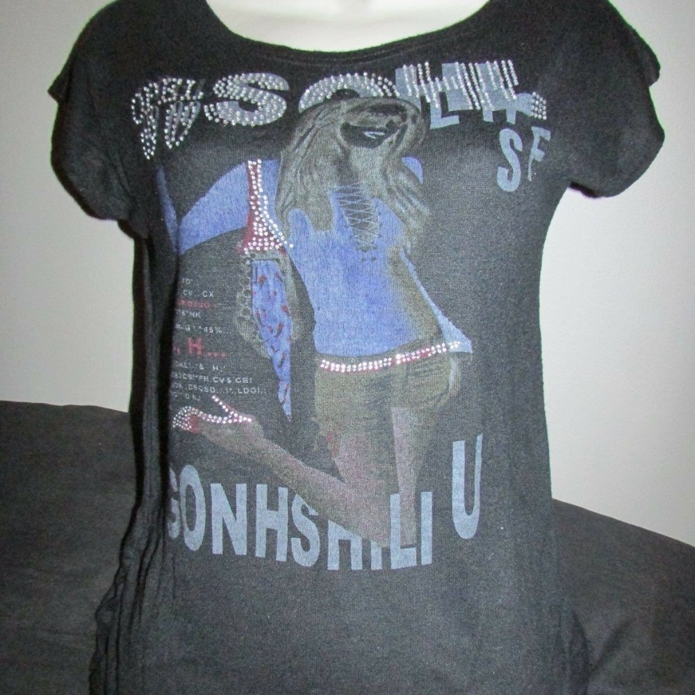 GERMAN OPEL SOHL SF BLACK GRAPHIC T-SHIRT SZ SMALL